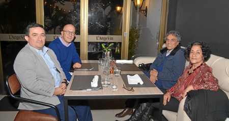Orlando Londoño Betancourt, vicerrector académico Universidad de Caldas; Carlos Mery, Héctor Bonilla y Magdalena Castaño, miembr