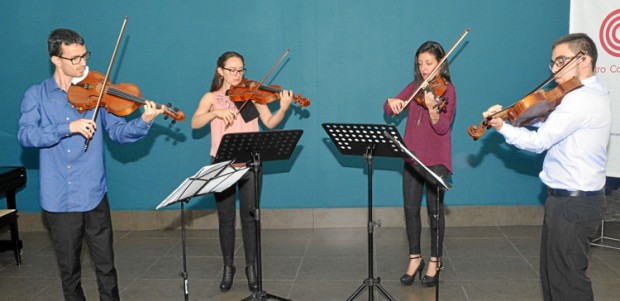 El cuarteto de violas durante el concierto que ofreció.