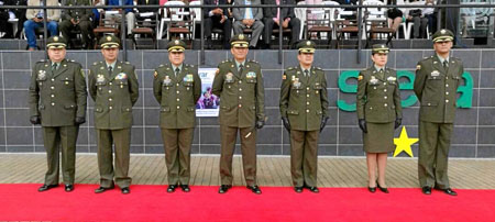 Teniente coronel Jovani Alexánder Benavides Quimbayo, coronel Jorge Alberto Jaramillo Marín, coronel Gustavo Hernando Moreno Mir