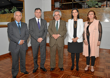 Germán Albeiro Castaño Duque, vicerrector de la U. Nacional sede Manizales; Lorenzo Calderón Jaramillo, presidente de la Junta D