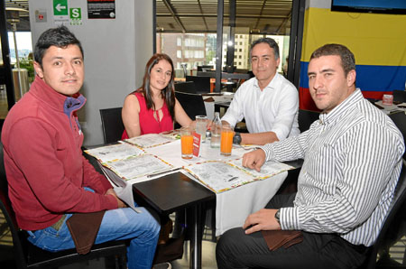 Julián Rivera, Sandra Montoya, Harold Díaz y Juan Pablo Ramírez.