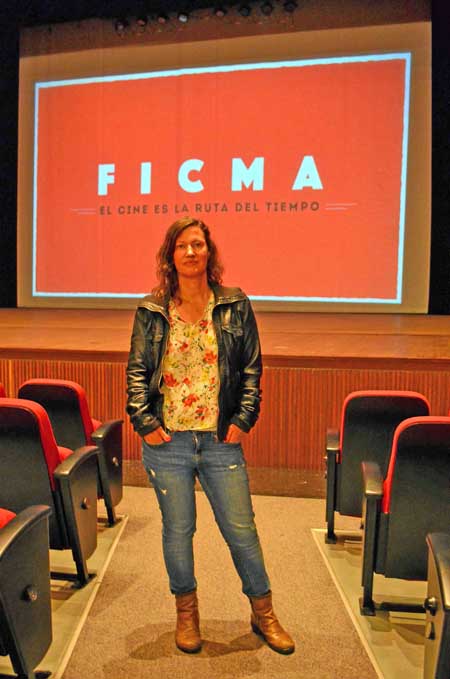 Clare Weiskopf antes de la proyección de su película.