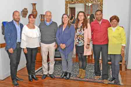 Juan Carlos Acevedo, de Caldas; Cielo Medina y Wilson Flórez, de Risaralda; Martha Lucía Piedrahíta, coordinadora de Bibliotecas