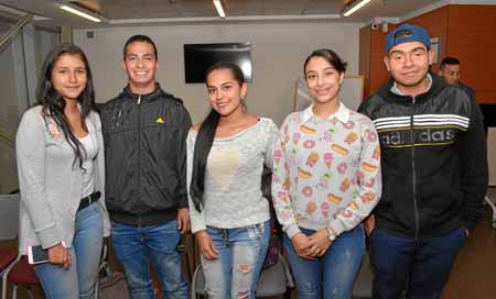 Johanna Andrea Vélez Arias, Miguel Ángel Gómez Hernández, Vanesa Cifuentes, Jennifer Sepúlveda Sepúlveda y Juan Camilo Carmona A