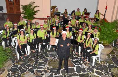 Banda Sinfónica del Colegio San Juan Bautista de la Salle, que dirige Jorge Mario Raigoza.