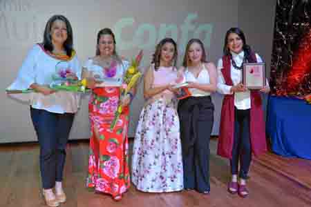 Diana Hernández García de Villamaría, obtuvo el segundo puesto con su obra Diana D’Macram; la Mujer Confa 2018-2019 fue para Lud