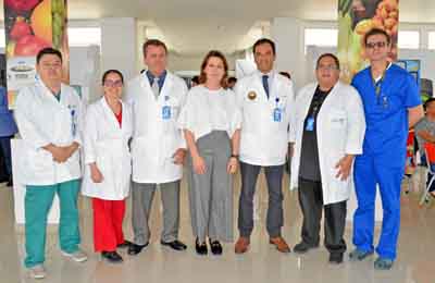 José Luis Mora Rodríguez, Leidy Diana Henao Navarro, John Jairo Duque Restrepo, Ángela María Toro Mejía, gerente del Hospital de