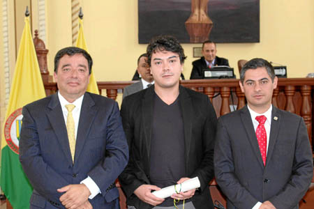 Mauricio Londoño, diputado; Jorge Ospina recibió el reconocimiento por los logros, tanto en el país como en el exterior, por su 