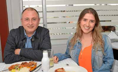 Jairo Giraldo Hoyos y Camila Giraldo Gómez se reunieron en un almuerzo en el restaurante Vino y Pimienta.