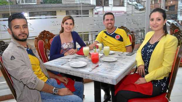 Foto | José Fernando Tangarife | LA PATRIA Juan Felipe Castaño Rodríguez, Andrea Trujillo López, Manuel Correa Bedoya y Mariana 