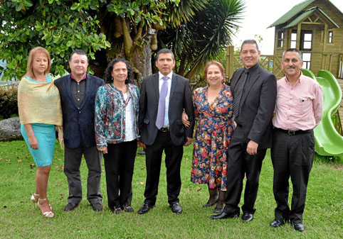 Irma Arias Uribe; Gonzalo Hoyos Vanegas; María Lucero Giraldo; Jorge Eliécer Rivera Franco, rector; Lorenza Angélica Córdoba Cal