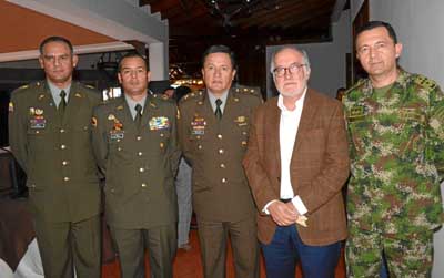 Coronel Necton Borja Miranda, coronel Jorge Jaramillo Marín, general William Ernesto Ruiz Garzón, Guido Echeverri Piedrahíta y c