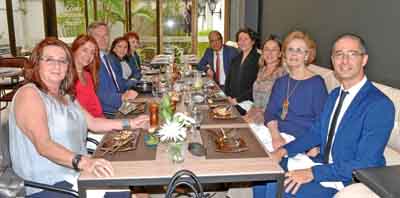 María Cristina Moreno Moreno; Vilma Echeverri Arias; Gautier Mignot, embajador de Francia en Colombia; Marcela Echeverri Henao, 