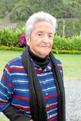 La homenajeada durante la celebración de su cumpleaños.