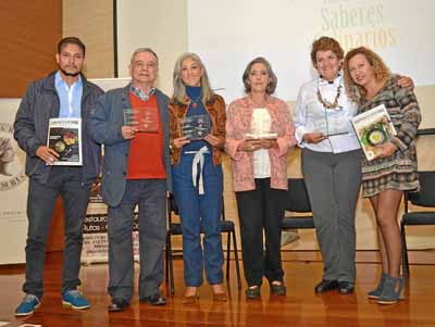Iván Becerra Piedrahíta, editor de la Revista Gourmet; Octavio Hernández Jiménez, escritor; Tatiana Gutiérrez Giraldo, editora d