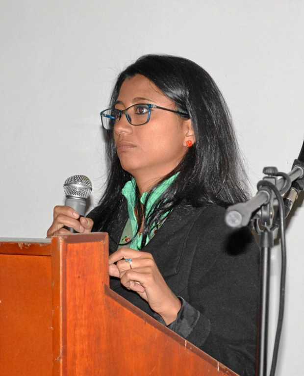Jhoana Patiño durante la conferencia Mujeres para el mundo.