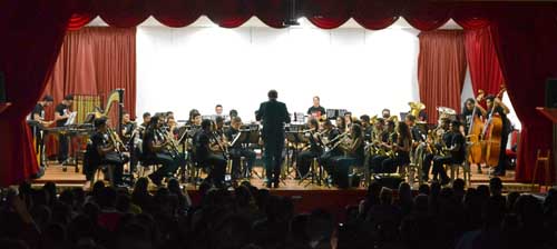 Banda Filarmónica de Caldas, durante el concierto.
