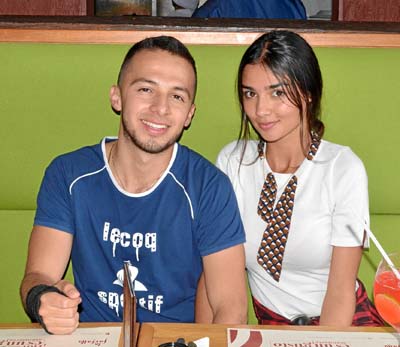 Juan Pablo Osorio López invitó a Sharon Rincón Hómez a un almuerzo en La Farfalla.