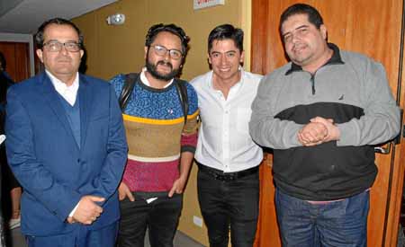 Fernando Alonso Ramírez Ramírez, editor de Noticias de LA PATRIA; Camilo Vallejo Giraldo, gerente de la Corporación Cívica de Ca