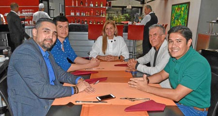 Juan Pablo Jiménez Benjumea, Felipe Jaramillo Lizarralde, Bibiana Jiménez Céspedes, Honorio Jaramillo Hernández y Carlos Andrés 