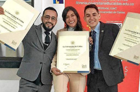 Foto | Archivo Particular | LA PATRIA   Daniel Felipe Giraldo Matallana, Valeria Jiménez Tello y Luis Fernando Cardona.