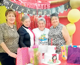 Himelda Aguirre celebró su cumpleaños número 70 en compañía de sus amigas Nelly Valencia, Fanny Salazar y Olga Salazar, quienes 