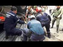 Cinco barristas del Once Caldas quedaron heridos luego de volcamiento de camión en Fresno-Mariquita