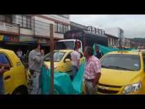 Protesta de taxistas en Chinchiná