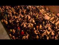 Hinchas Once Caldas antes del partido ante el DIM