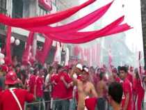 Celebración de hinchas del América en Anserma