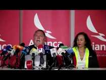 Rueda de prensa de los directivos de Avianca por el paro de pilotos.