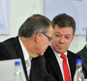 Alejandro Ordóñez, procurador General de la Nación, y Juan Manuel Santos, presidente de Colombia. 