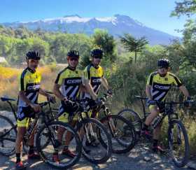 Carlos Enrique Rendón, Enrique Jaramillo, Germán Jaramillo yMartín Fernando Vallejo, los corredores manizaleños que participarán desde mañana en el Transandes Challenge.