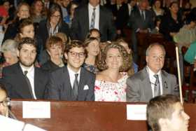 Juan Ángel, Felipe Ángel y Gloria Beatriz Salazar acompañaron anoche a Alfonso Ángel Uribe.