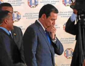 El presidente de Guatemala, Jimmy Morales, asistió a una actividad en el Instituto de Fomento Municipal donde aseguró que no le 