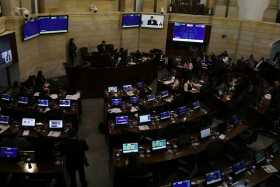 Así lucía la plenaria del Senado ayer.   