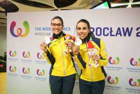 La dupla femenina en bowling conformada por Clara Guerrero y Rocio Restrepo