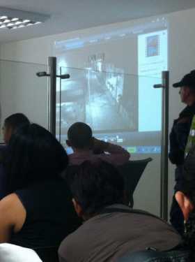 Durante el juicio, un investigador exhibió apartes de lo que grabó una de las 22 cámaras de seguridad de Villamaría. 