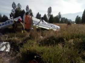 Dos personas muertas por caída de avioneta en Zipaquirá, Cundinamarca