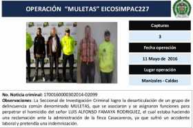 Tres hombres esperan juicio por asesinato contra agricultor en Manizales