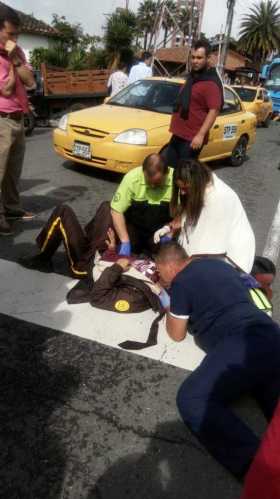 Accidente de tránsito frente al Parque Médico de Manizales dejó un herido