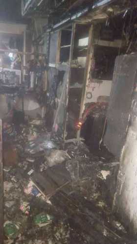 Incendio al amanecer