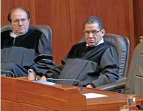 Leonidas Bustos, expresidente de la Corte Suprema de Justicia y Gustavo Enrique Malo Fernández, ambos acusados de cobrar coimas 