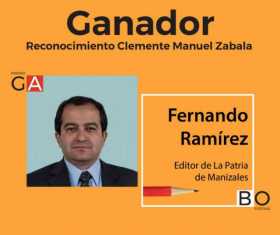 Fernando Ramírez ganó el reconocimiento Clemente Manuel Zabala 2017