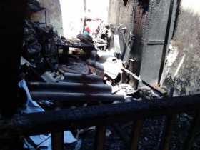 El incendio que afectó la casa de los Morales Rubio.