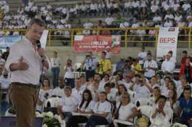 Juan Manuel Santos celebró en La Dorada el millón de aportantes a BEPS