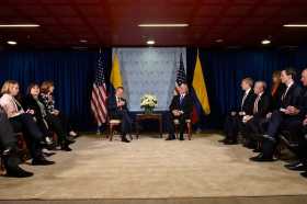 Reunión bilateral con el presidente de la República, Juan Manuel Santos, en el marco de la Cumbre de las Américas, el vicepresid