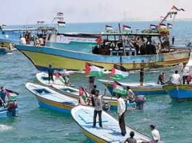 En tres oportunidades, los pescadores palestinos han intentado romper el bloqueo. 