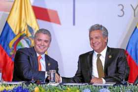 Foto | EFE | LA PATRIA  El presidente colombiano, Iván Duque y su homólogo ecuatoriano, Lenín Moreno, se reunieron en Quito.