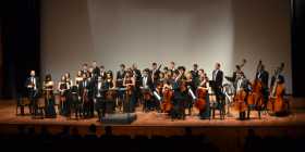 La Orquesta Filarmónica de Caldas durante un concierto. 